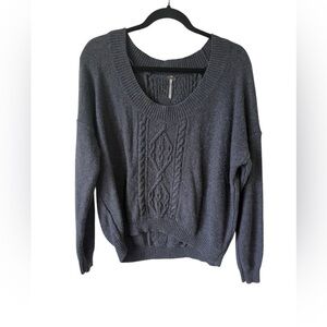 Free People Gray Knit Sweater Size Small